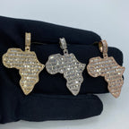 10K Gold Africa Diamond Baguette Pendant - additional product view 2