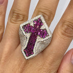 14K Gold Royal Cross Chrome Diamond Baguette Ring - additional product view 8