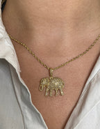 14K Gold Elephant Diamond Pendant - additional product view 3