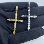 14K Gold Holy Spirit Cross Diamond Baguette Pendant - additional product view 4