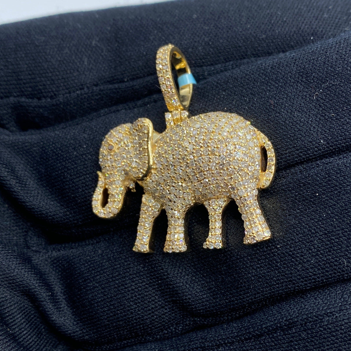 14K Gold Elephant Diamond Pendant - additional product view 4