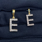 14K Gold Single Stone Initial E Diamond Pendant - additional product view 2