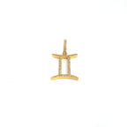 10K Gold Gemini Sign Diamond Pendant - additional product view 2