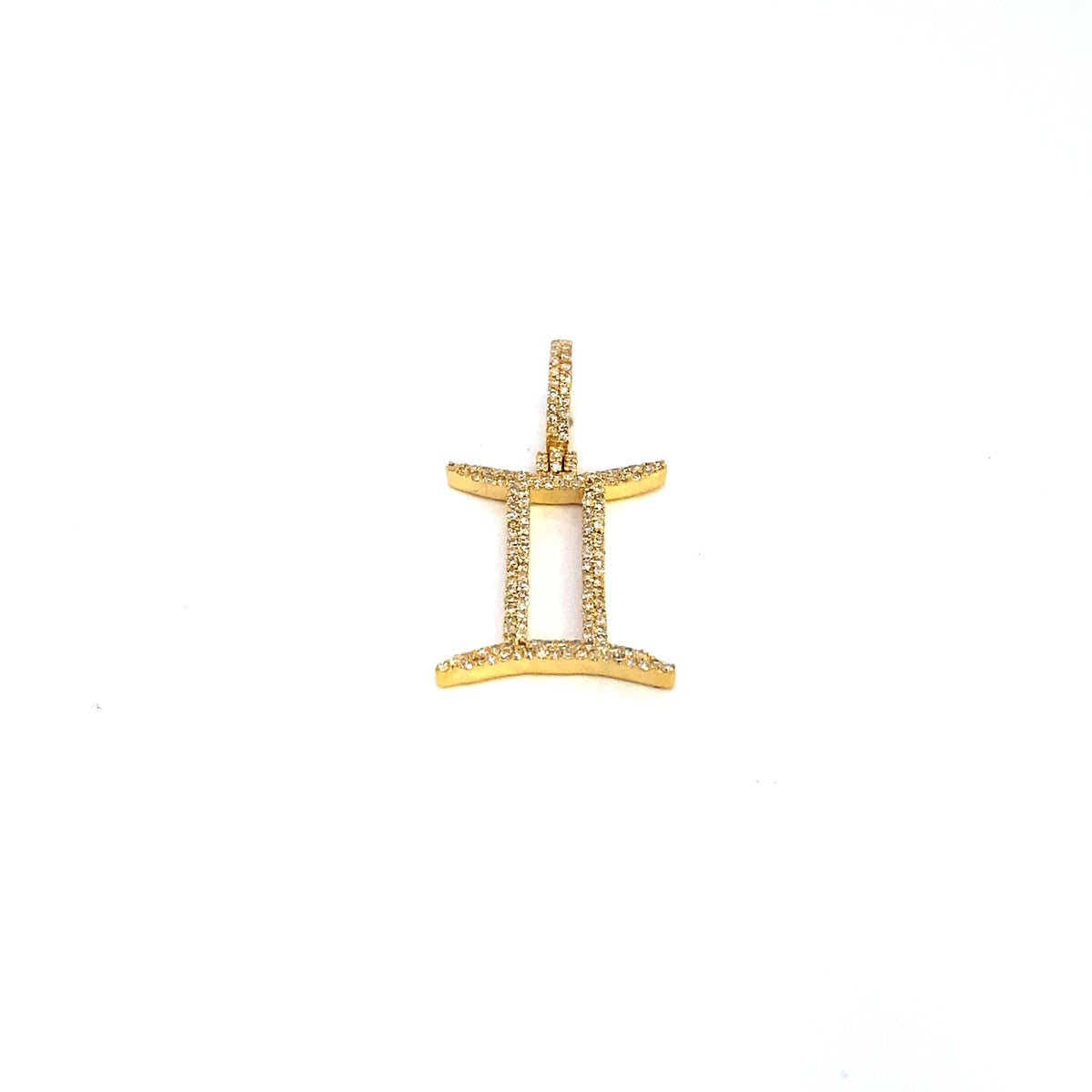 10K Gold Gemini Sign Diamond Pendant - additional product view 2
