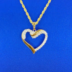 10K Gold Ribbon Heart Diamond Pendant Necklace - additional product view 4