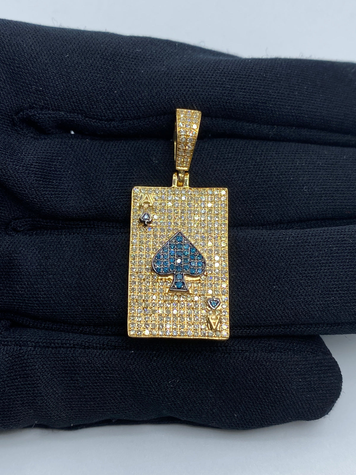 Ace of Spades Playing Card Diamond Pendant - additional product view 2