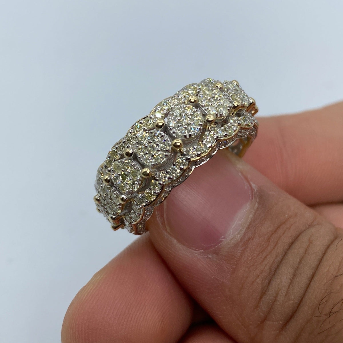 10K Gold Eternity Diamond Ring in white gold - close-up product photo
