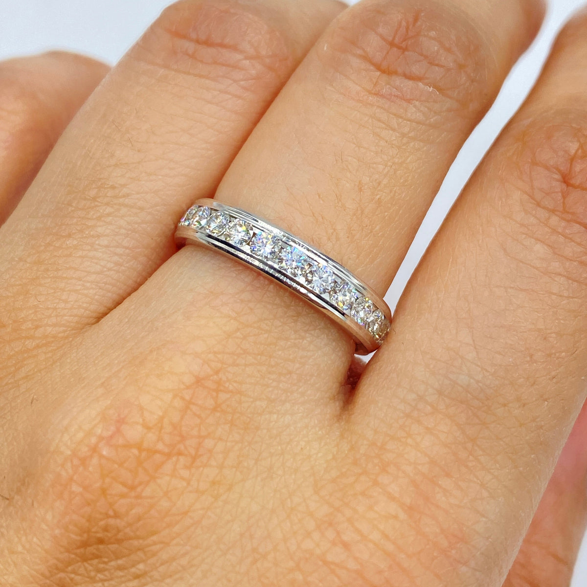 14K White Gold Diamond Band Ring - additional product view 2