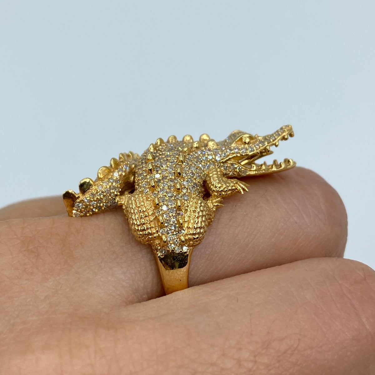14K Gold Alligator Diamond Ring - additional product view 7