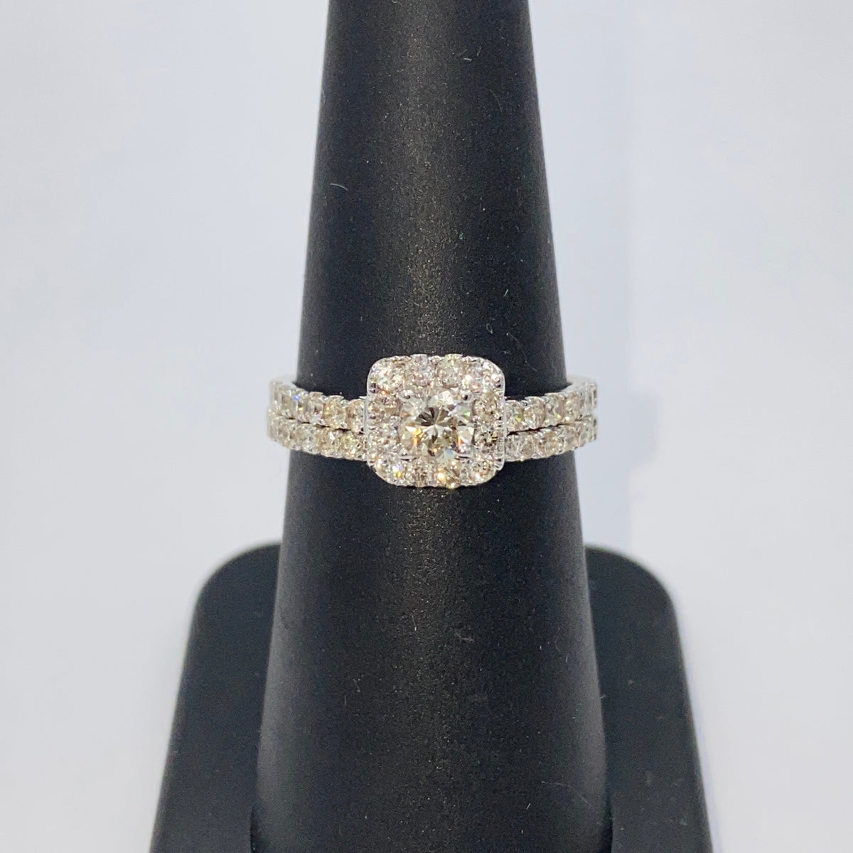 14K Gold Marilyn Square Halo Stack Diamond Engagement Ring - additional product view 7