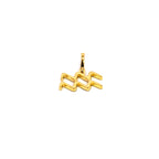 10K Gold Aquarius Sign Diamond Pendant - additional product view 4