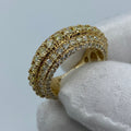 14K Gold Eternity 3-Tier Diamond Ring in yellow gold - close-up product photo