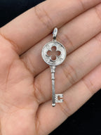 14K Gold Clover Key Diamond Pendant - additional product view 2