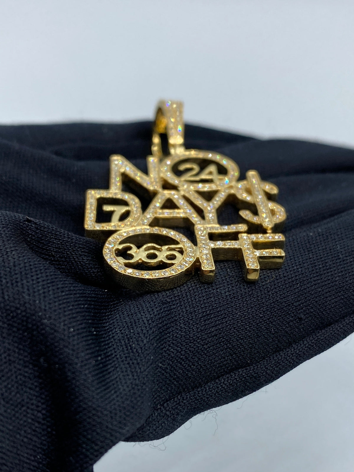 10K Gold "no Days Off" Diamond Pendant - additional product view 4