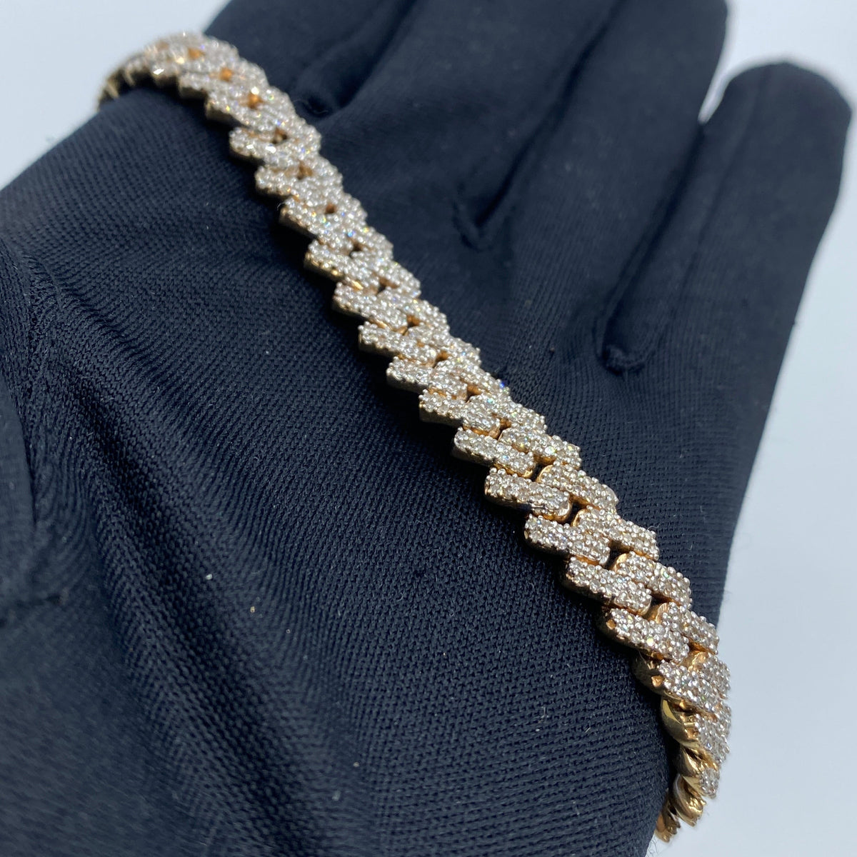 10K Gold 8.5mm Cuban Link Diamond Bracelet 8 in - additional product view 3