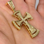 10K Gold Clarence Cross Diamond Pendant - additional product view 5