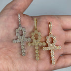14K Gold Ankh Cross Diamond Pendant - additional product view 2