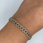14K Gold 8mm Cuban Link Diamond Bracelet 7–8 in - additional product view 11