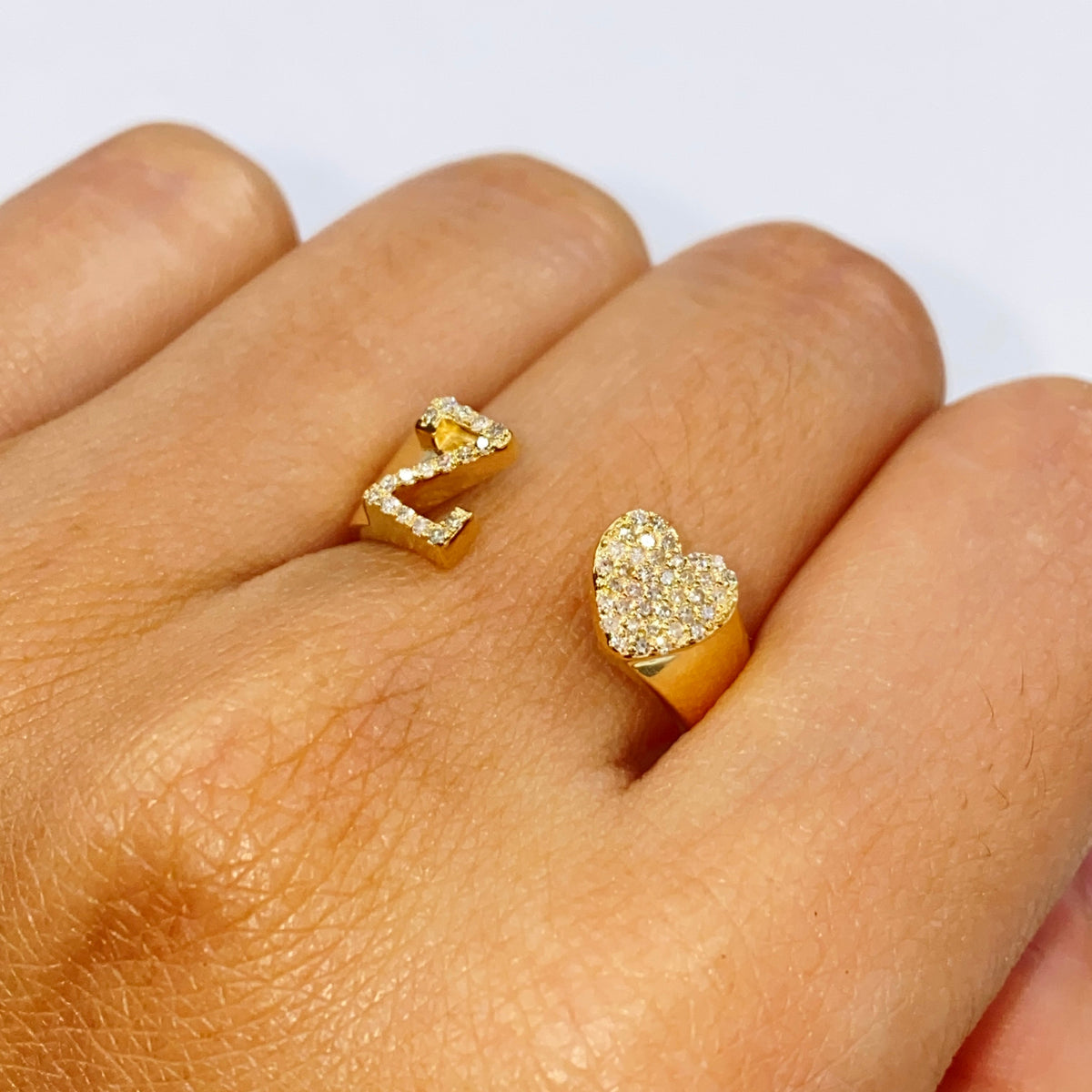 Initial Letter Heart Diamond Ring - additional product view 28
