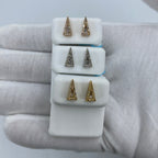 14K Gold Large Isosceles Triangle Diamond Baguette Earrings - additional product view 2