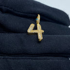 14K Gold Number 4 Diamond Baguette Pendant - additional product view 4