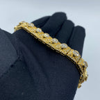 10K Gold 10mm Square Diamond Baguette Bracelet 8.5 in - additional product view 3