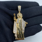 14K Gold Jesus Diamond Pendant - additional product view 2