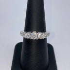 14K Gold Three Stone Pave Diamond Engagement Ring - additional product view 3