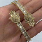 10K Gold Hamsa Diamond Bangle Bracelet 6.5 in - additional product view 5