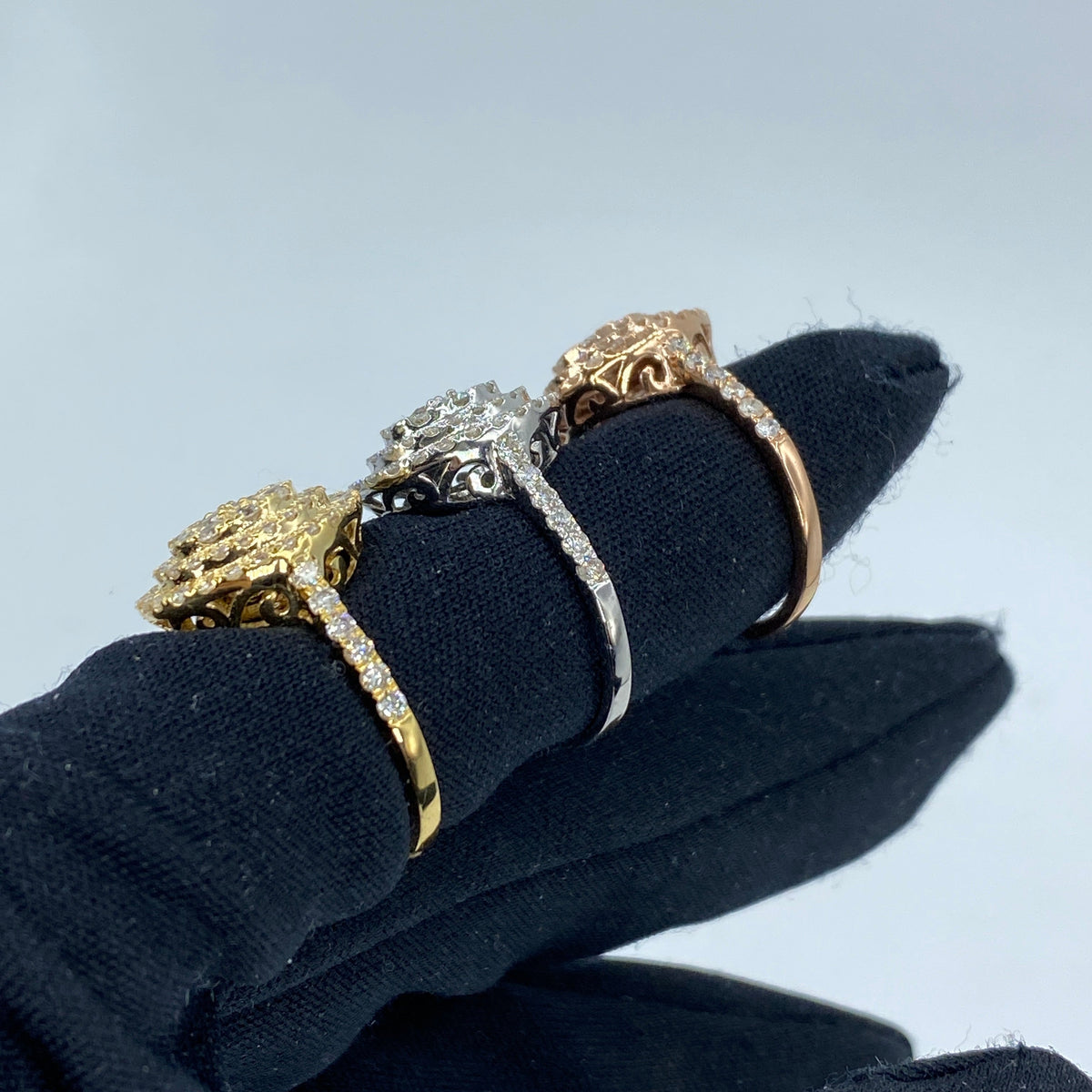 14K Gold Jumbo Cake Circle Diamond Engagement Ring - additional product view 6