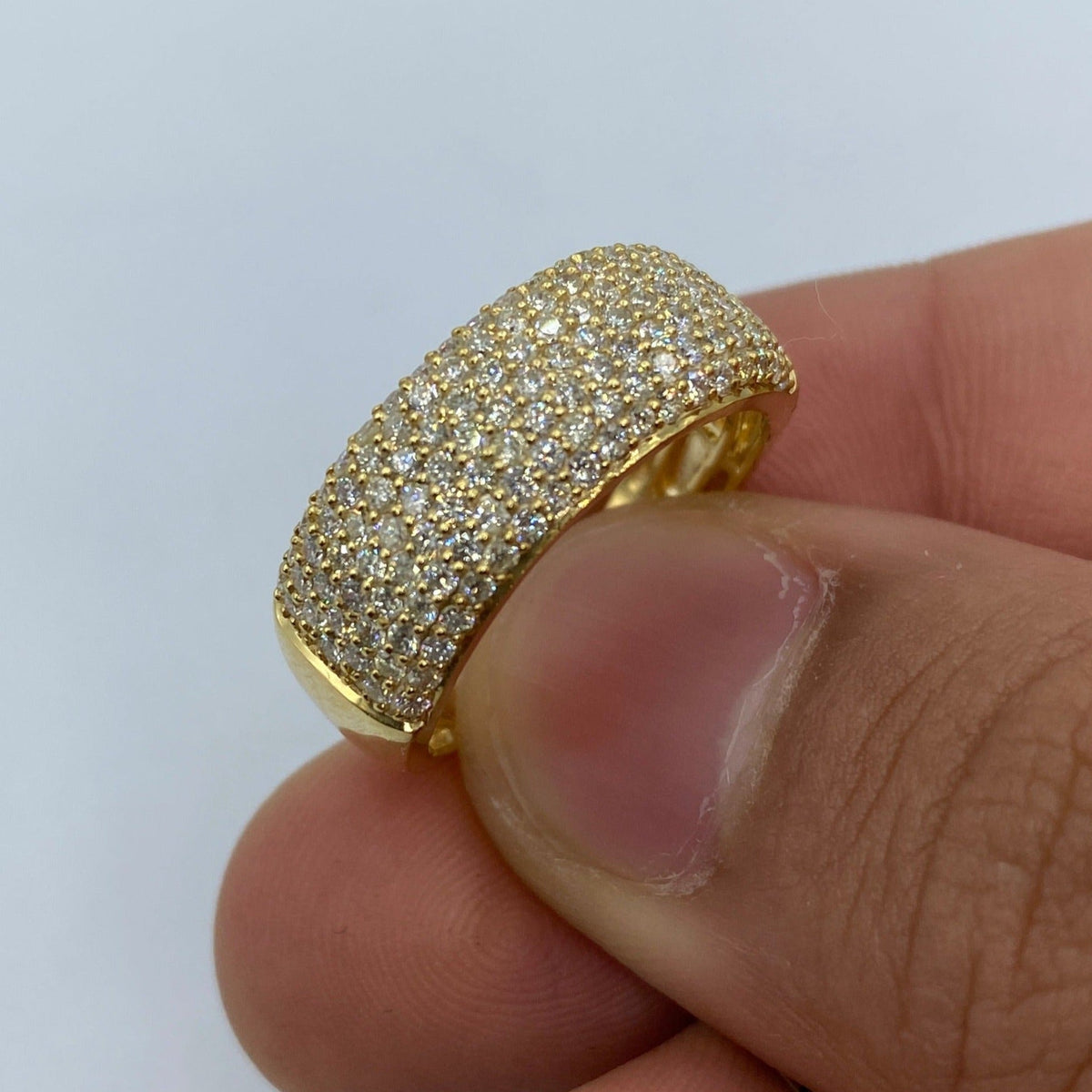 10K Yellow Gold Dome Diamond Band - additional product view 2