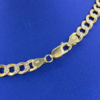 14K Gold 6.5mm Two-Tone Flat Cuban Link Chain 18 in - additional product view 3