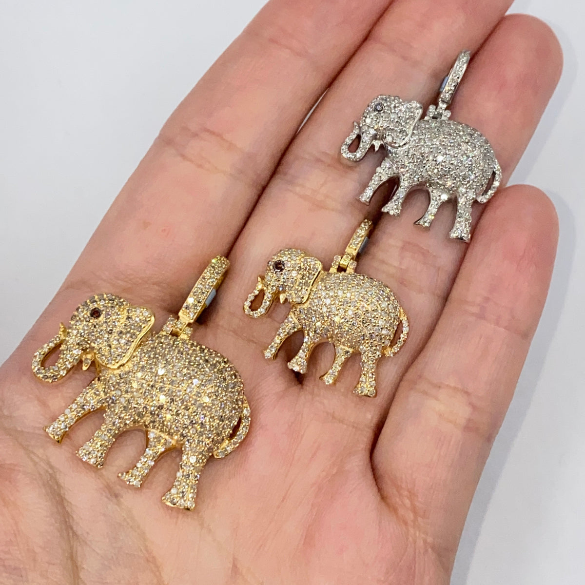 14K Gold Elephant Diamond Pendant - additional product view 2