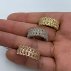 10K Gold Double Cuban Link Diamond Ring - main product photo