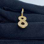 14K Gold Number 8 Diamond Baguette Pendant - additional product view 4