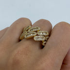 14K Gold Eternity Cuban Link Diamond Ring - additional product view 3