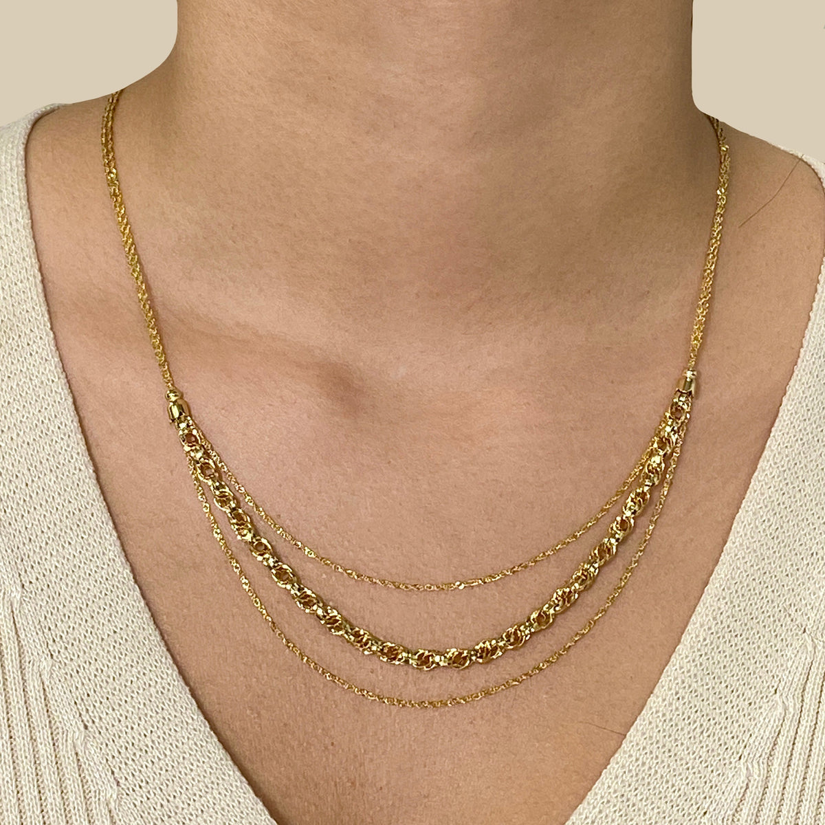 10K Layered Gold Necklace - additional product view 2