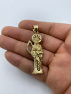 14K Gold Santa Muerte Grim Reaper Pendant - additional product view 3