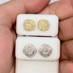 14K Gold 8mm Marcia Rounded Square Diamond Earrings - additional product view 2