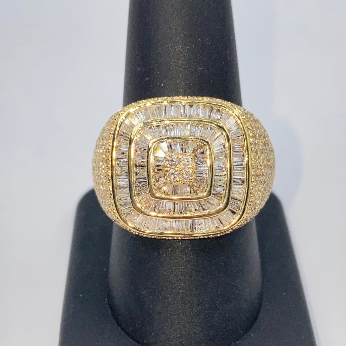 14K Gold Jumbo Square Baguette Diamond Ring - additional product view 7