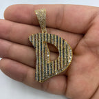 14K Gold Initial D Color Diamond Pendant - additional product view 5