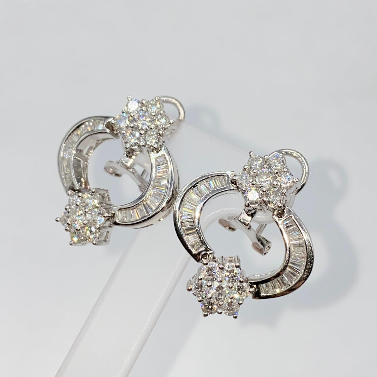 18K Gold Stardust Diamond Baguette Earrings - additional product view 4