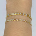 10K Gold Two-Tone Mariner Link Anklet - main product photo
