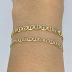 10K Gold Two-Tone Mariner Link Anklet - main product photo