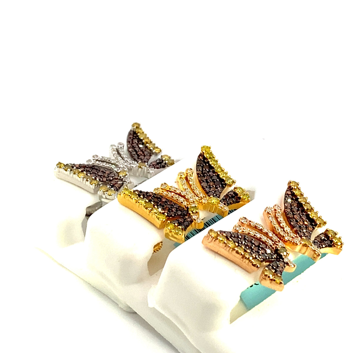14K Gold Large Butterfly Diamond Earrings - additional product view 6