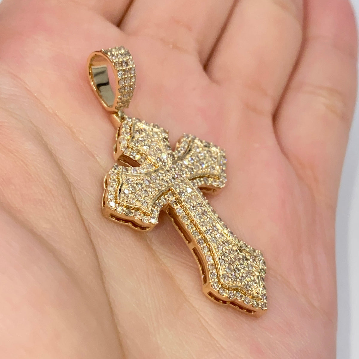14K Gold Romance Cross Diamond Pendant - additional product view 3