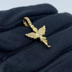 10K Gold Baby Angel Diamond Pendant 1.1 in - additional product view 3
