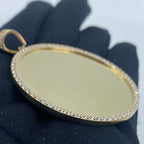 14K Gold Round Picture Photo CZ Pendant - additional product view 4