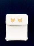 10K Gold Butterfly Diamond Earrings in yellow gold - close-up product photo