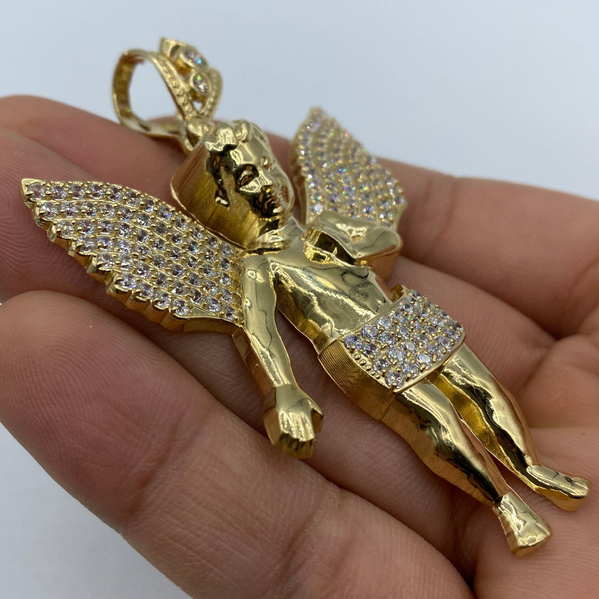 14K Gold Baby Angel Pendant 3.0 in - additional product view 6